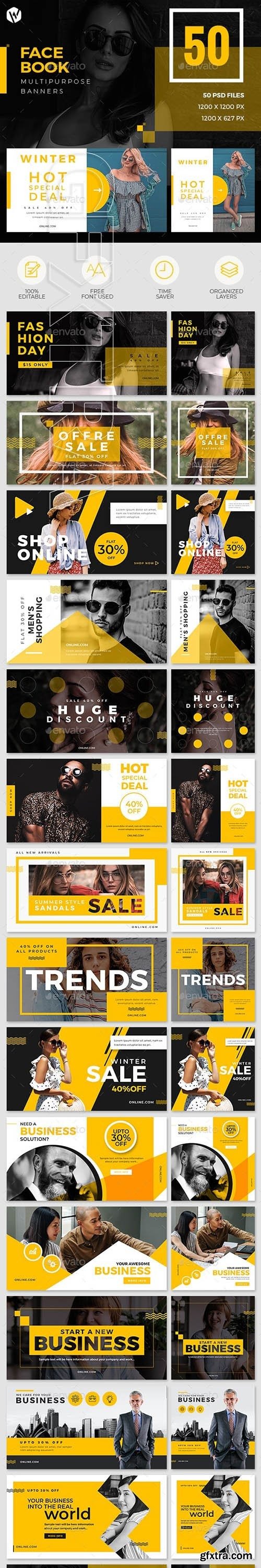 GraphicRiver - 50 Facebook Multipurpose Banners 23829527