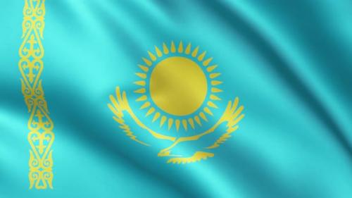 Videohive - Flag of Kazakhstan | 60fps | UHD - 33402977 - 33402977