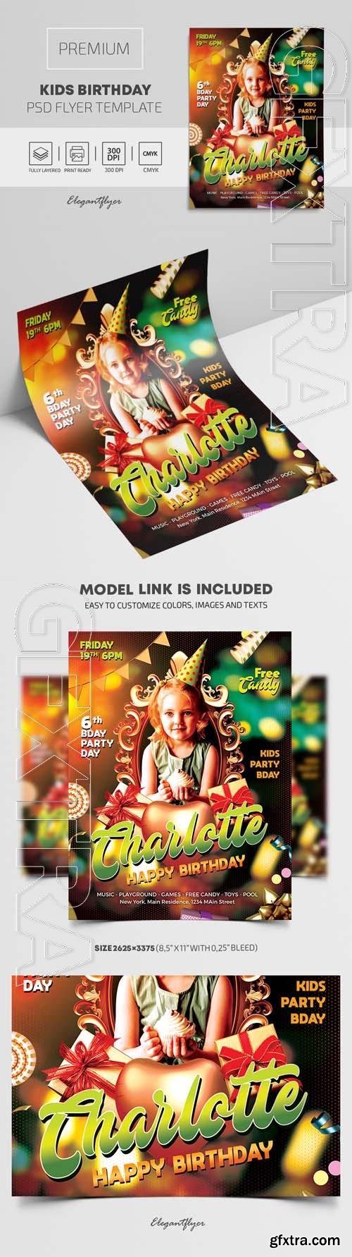 Kids Birthday Premium PSD Flyer Template