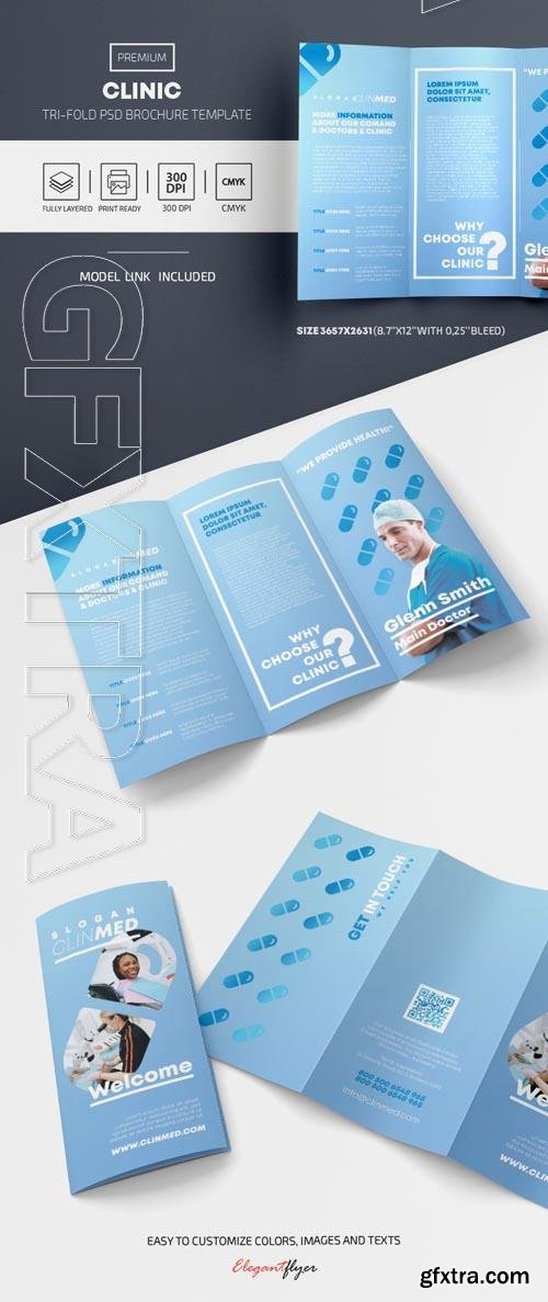 Clinic Premium Tri Fold PSD Template