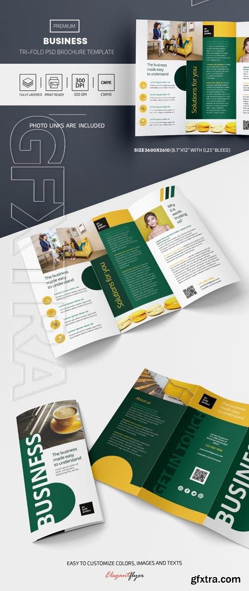 Business School Premium PSD Tri Fold Brochure Template