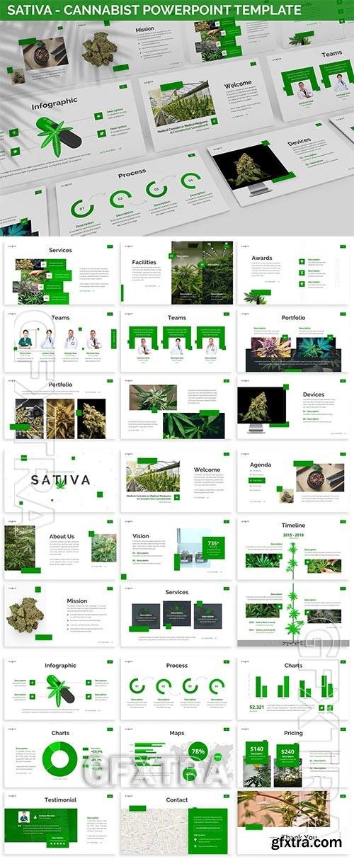 Sativa - Cannabist Powerpoint Template X4T82GS