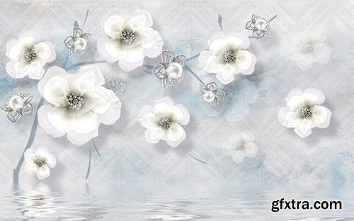 Floral modern minimalist tv background wall decorative painting