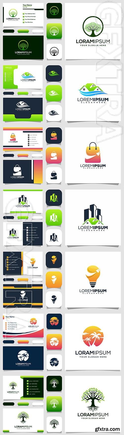 Modern logo and business card premium vector