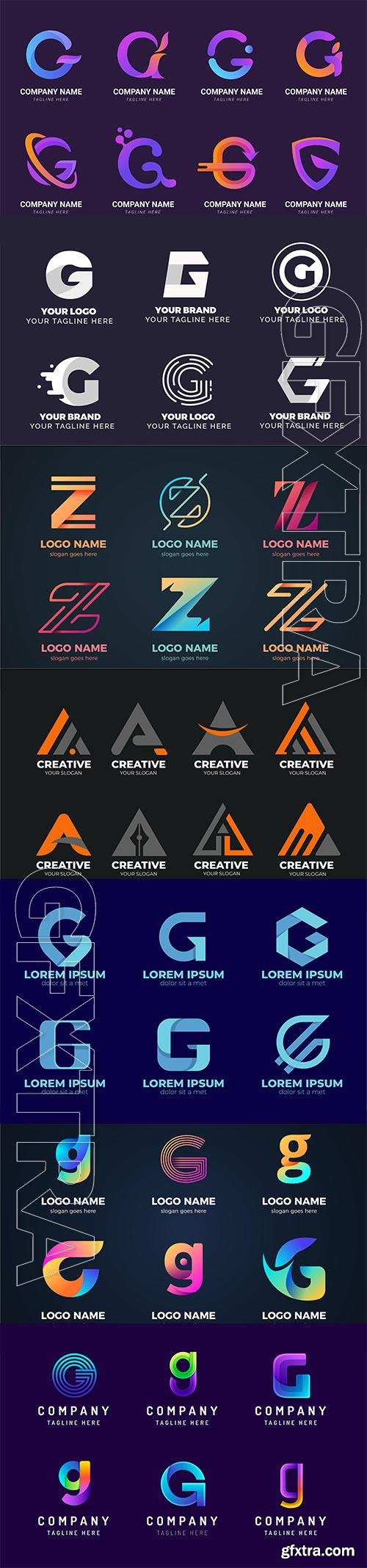 Letters logos and signs in vector