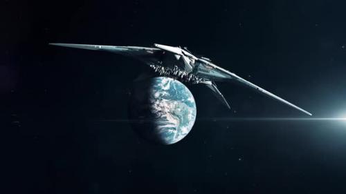 Videohive - Alien Mothership Approaching Planet Earth - Medium - 33423242 - 33423242