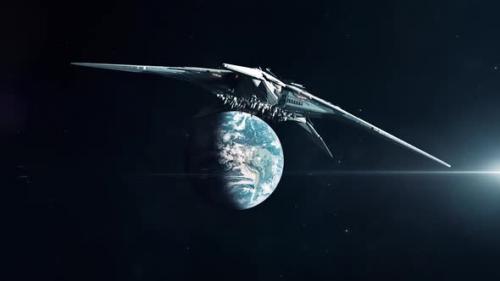 Videohive - Alien Mothership Approaching Planet Earth - Medium - 33423247 - 33423247