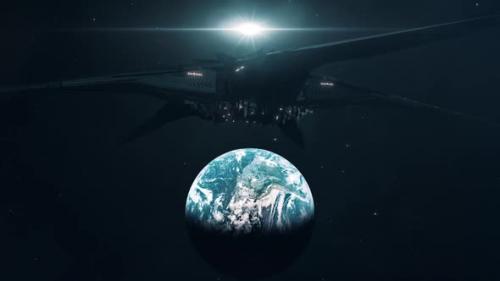 Videohive - Alien Mothership Descending on Planet Earth - 33423249 - 33423249