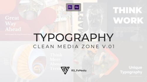 Videohive - Typography Slide - Clean Media Zone V.01 | MOGRT - 33415422 - 33415422