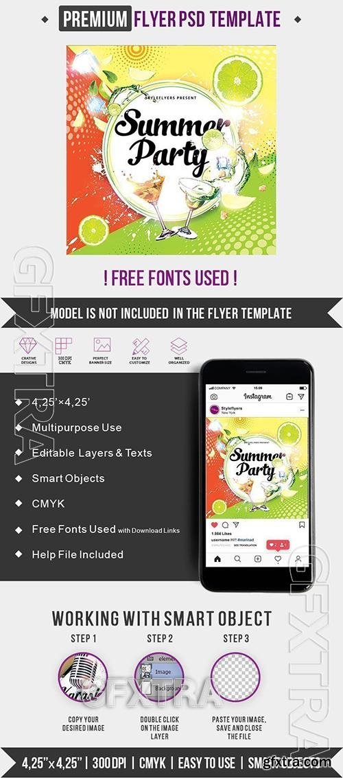 Summer Party PSD Instagram Post and Story Template