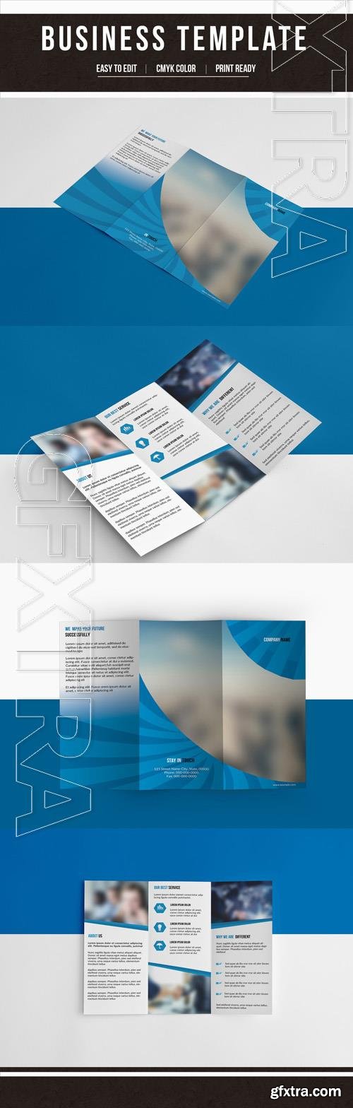 AdobeStock Business Brochure Layout with Blue Accents 210040659