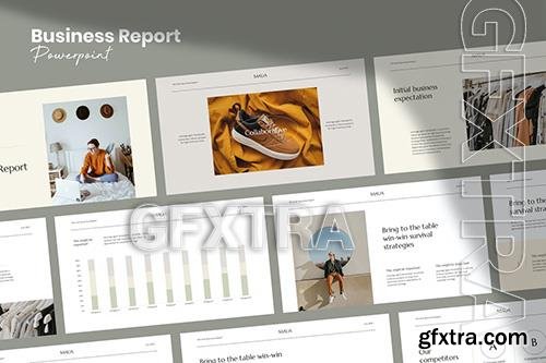 Maua Aesthetic Business Report Powerpoint and Google Slides Template