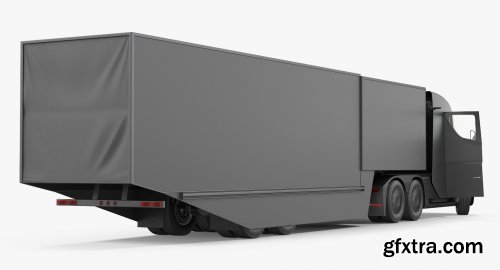 Tesla Semi Truck with Trailer Rigged