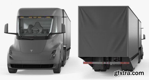 Tesla Semi Truck with Trailer Rigged