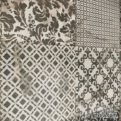 Damask & Decor ceramic with multi texture