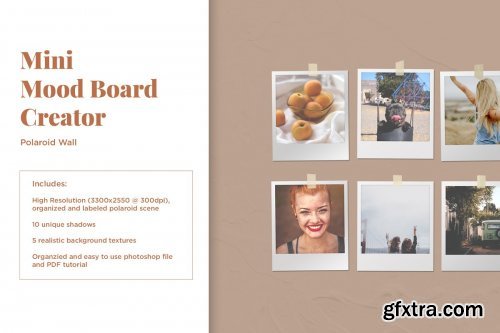 CreativeMarket - Mini Mood Board: Polaroid Wall 3989871