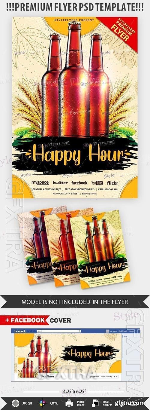 Happy Hour Flyer Template PSD Instagram Post and Story Template