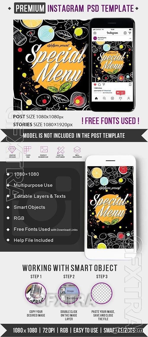 Special Menu PSD Instagram Post and Story Template 