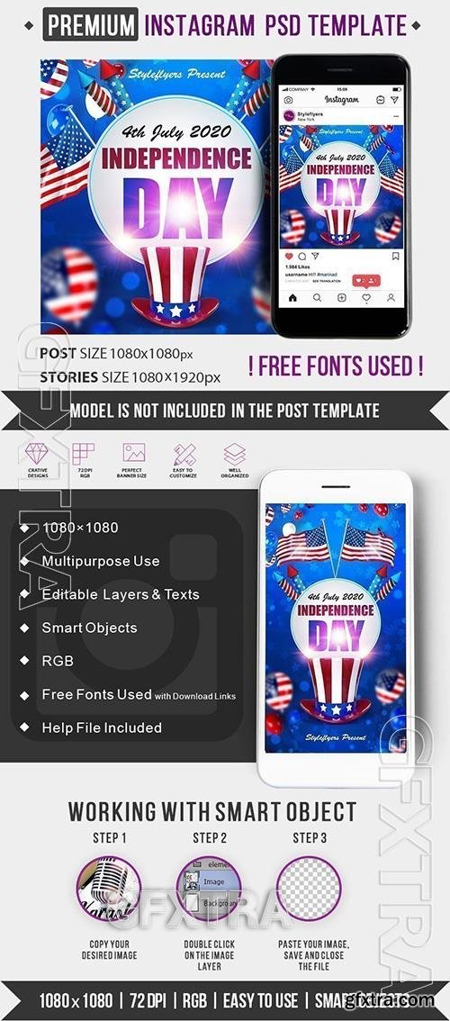 Independence Day PSD Instagram Post and Story Template