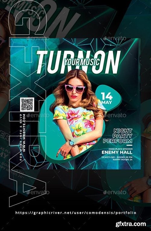 GraphicRiver - Dj Night Party Flyer 23452113