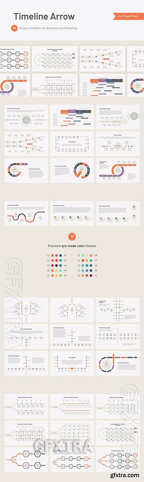 Timeline Arrow Templates for Powerpoint, Keynote and Google Slides