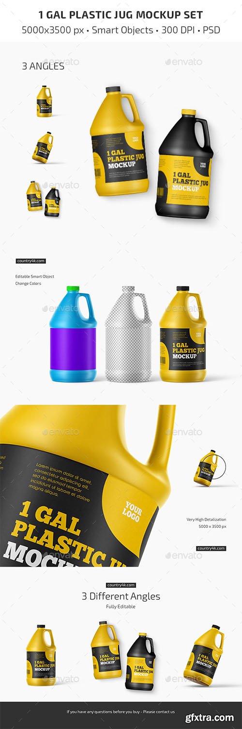 GraphicRiver - 1 Gal Plastic Jug Mockup Set 33211196