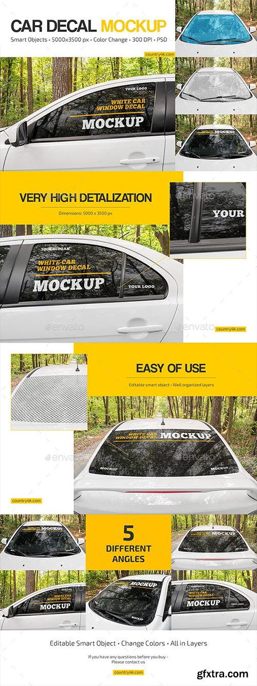 GraphicRiver - White Car Window Decal Mockup Set 33109806