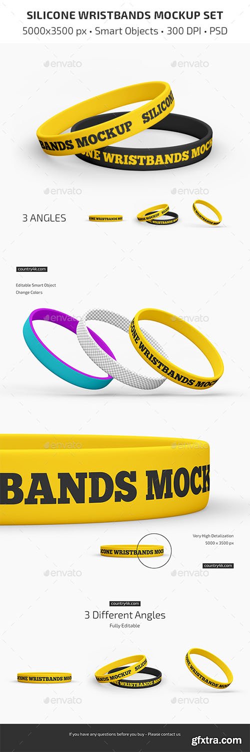 GraphicRiver - Silicone Wristbands Mockup Set 33074188