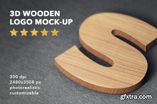 CM - 3D wooden logo sign mock-up 2125336