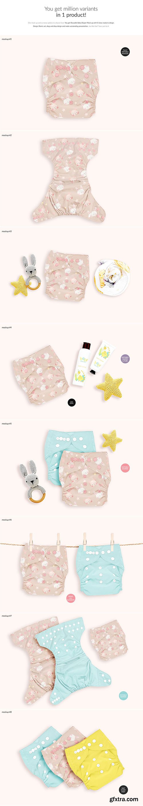 CreativeMarket - Baby Diaper 8xMock-ups 6338915