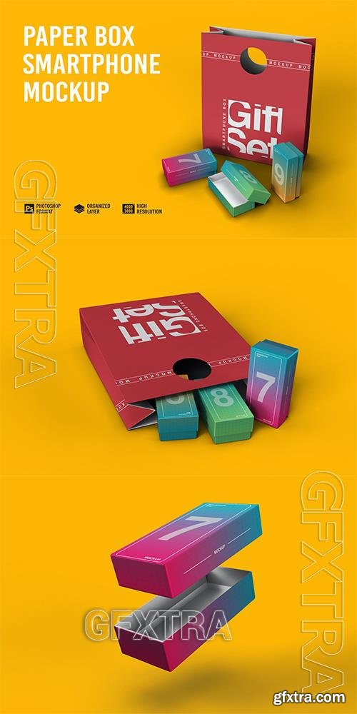 Paper Box Smartphone Mockup YCQQVZ3