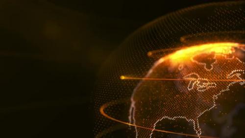 Videohive - spinning yellow planet earth on a black background - 33504417 - 33504417