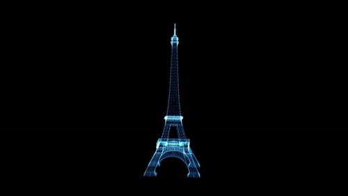 Videohive - Eiffel Tower Hologram Hud - 33505819 - 33505819