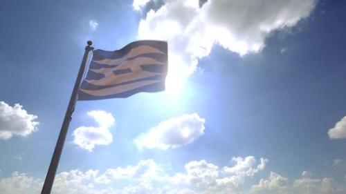 Videohive - Hyogo Prefecture Flag (Japan) on a Flagpole V4 - 33506778 - 33506778