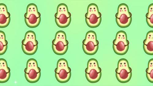 Videohive - Gif Animated Avocado Motion Design Pattern - 33509407 - 33509407