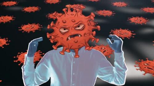 Videohive - Cute Dancing Angry Evil Bad Flu Coronavirus Covid 19 Virus Micro Bacteria - 33509672 - 33509672