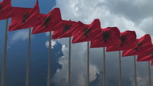 Videohive - Albania Flags Background 2K - 33511706 - 33511706