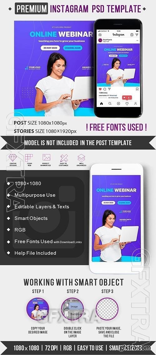 Online Webinar PSD Instagram Post and Story Template 