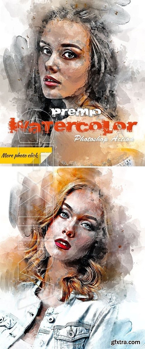 GraphicRiver - Premio Watercolor Photoshop Action 23168057