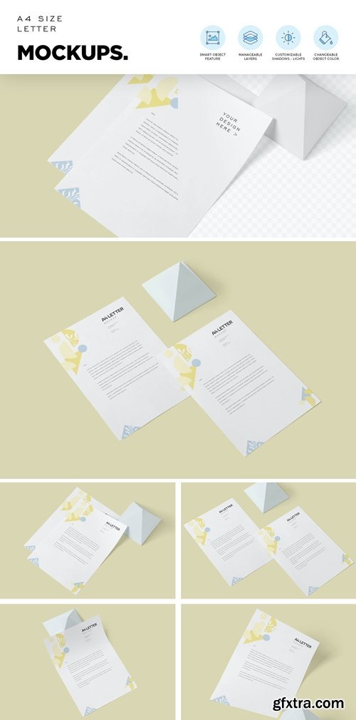 CreativeMarket - A4 Size Letter Mockups 4646671