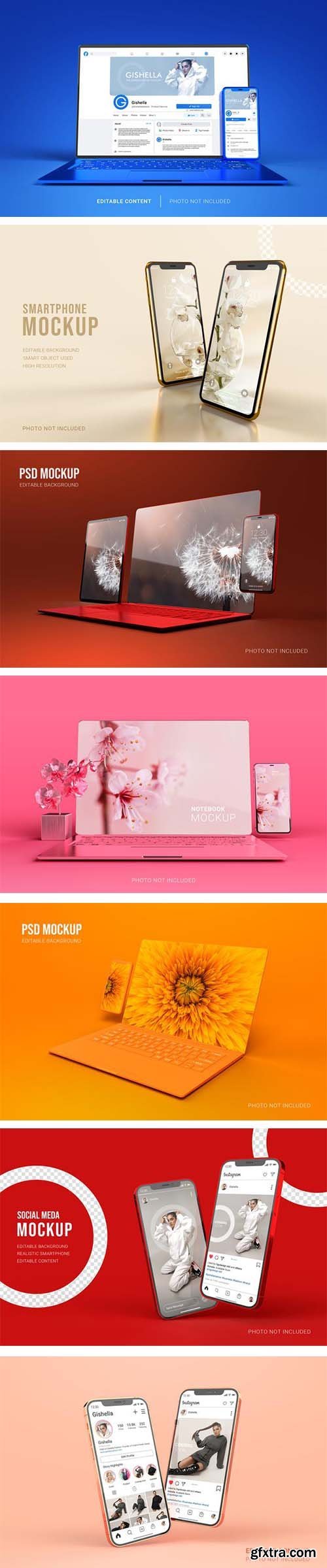 CreativeMarket - Elegant smartphone and laptop device mockup