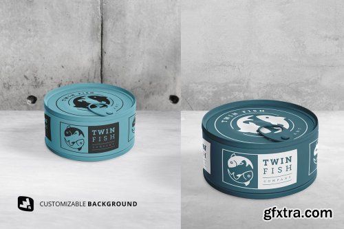 CreativeMarket - Circular Can Food Packaging Mockup 4827017