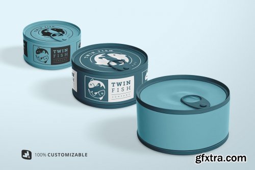 CreativeMarket - Circular Can Food Packaging Mockup 4827017