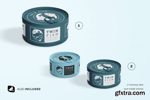 CreativeMarket - Circular Can Food Packaging Mockup 4827017