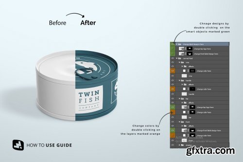 CreativeMarket - Circular Can Food Packaging Mockup 4827017