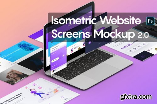 CreativeMarket - Isometric Website Screens Mockup 2.0 5301223