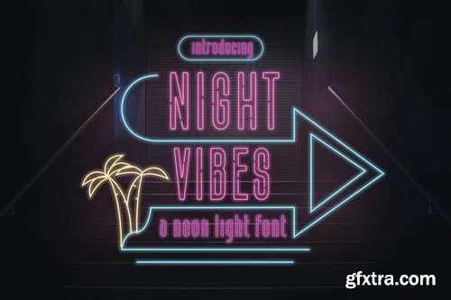 Night Vibes - Neon Light Font