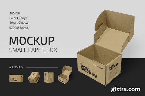 CreativeMarket - Small Paper Box Mockup Set 5305688