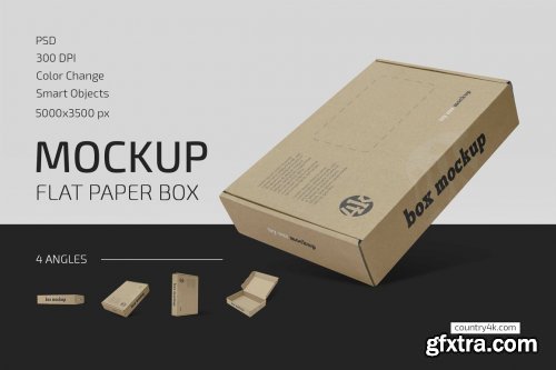 CreativeMarket - Flat Paper Box Mockup Set 5557307