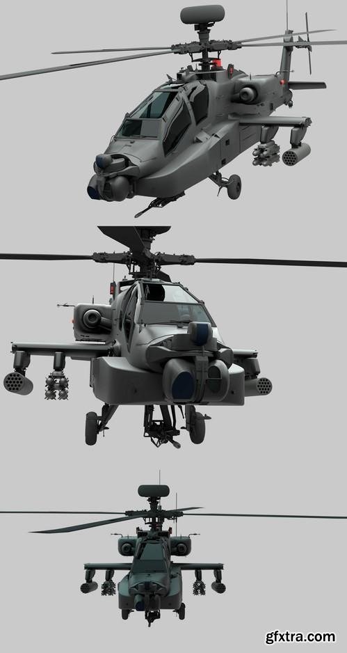 AH-64D Apache 3D Model